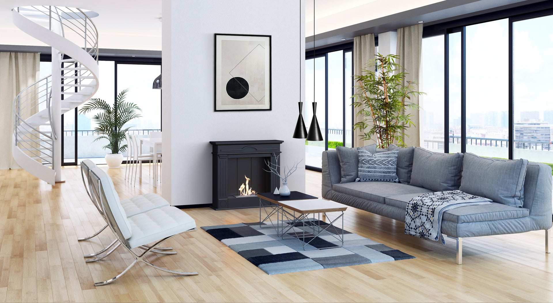 Portal Bio-fireplace PALERMO Black - PALERMO/FP/B