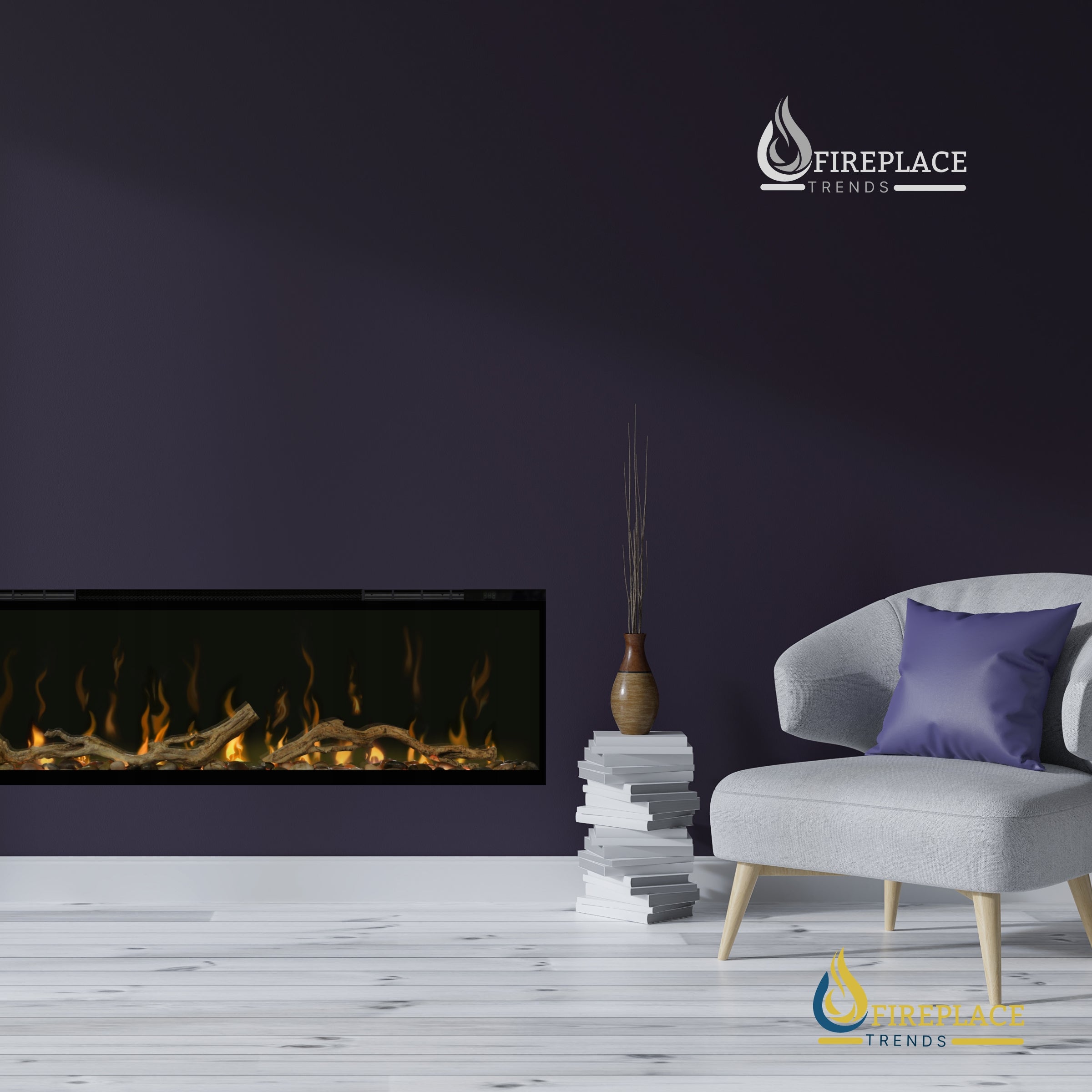 Dimplex - Ignite Evolve 50" - 100" Built-in Linear Electric Fireplace (Includes  frosted tumbled glass and lifelike driftwood)