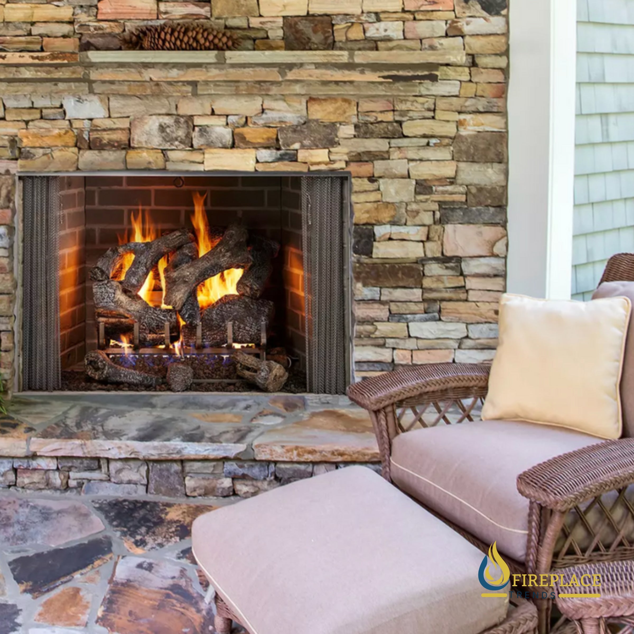 Majestic Cottagewood Outdoor Wood-Burning Fireplace at Fireplace Trends | www.fireplacetrends.com