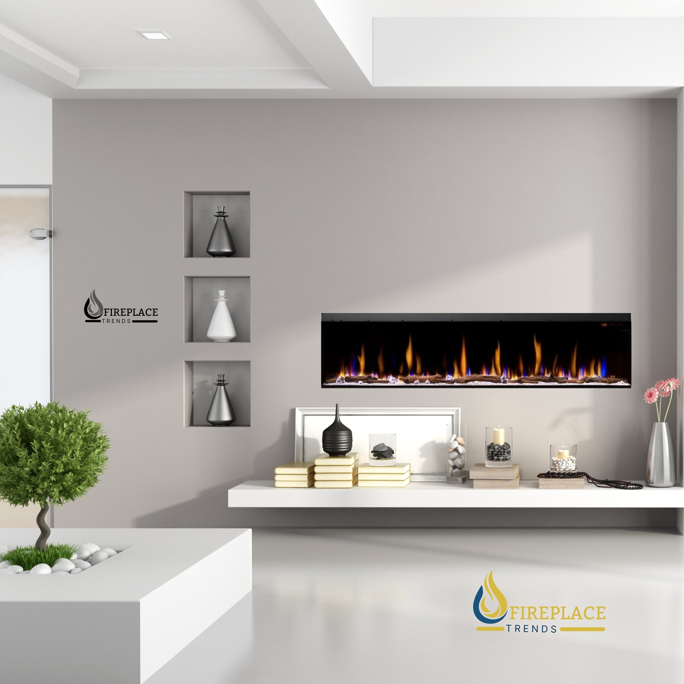 Dimplex - IgniteXL® Bold Built-in Linear Electric Fireplace - 88" - X-XLF8817-XD