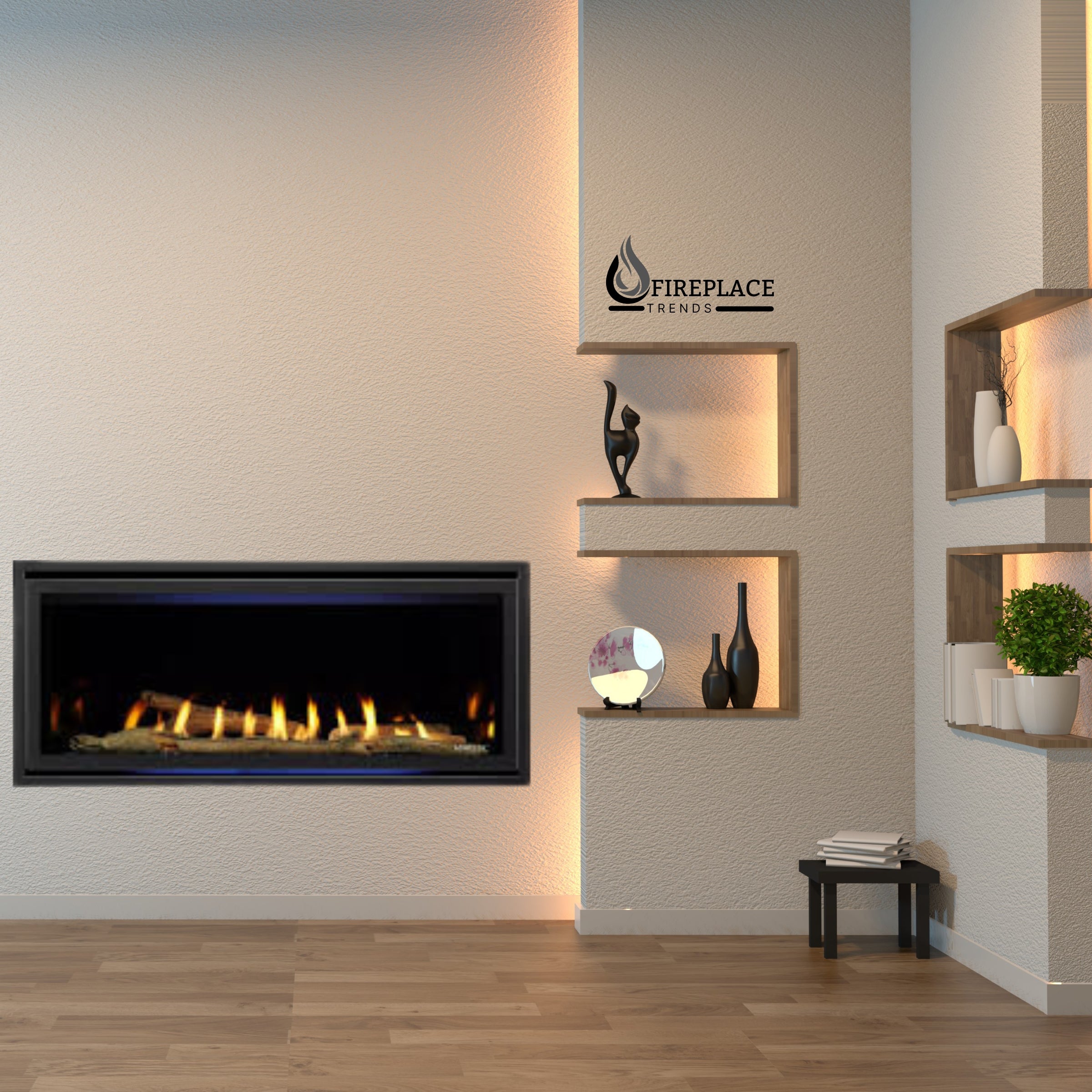 Majestic Jade 32 Direct Vent Linear Gas Fireplace with IntelliFire Touch ignition system NG