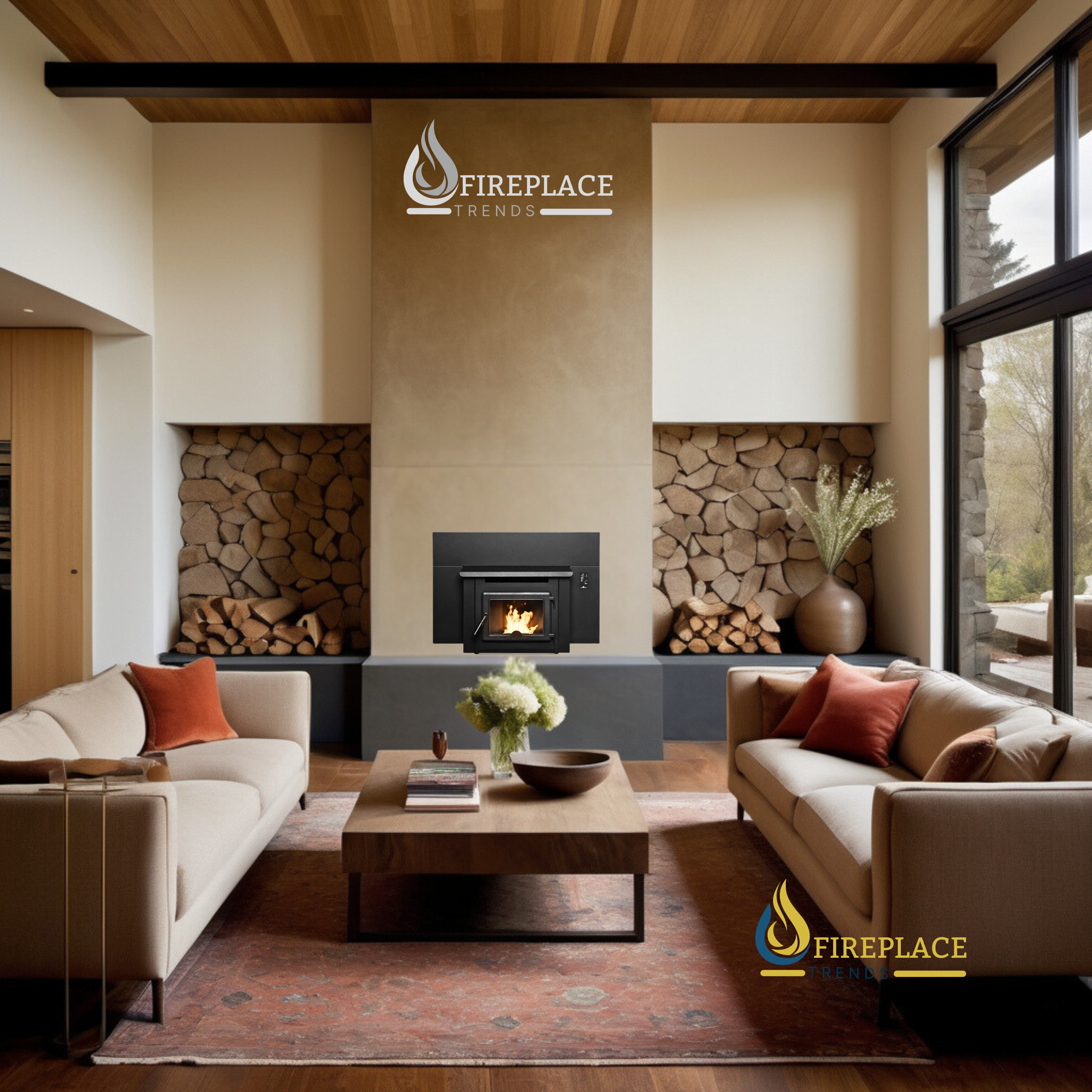 True North - TN40 Pellet Fireplace Insert at Fireplace Trends Webstore - Check Collection - TN40-P-INS