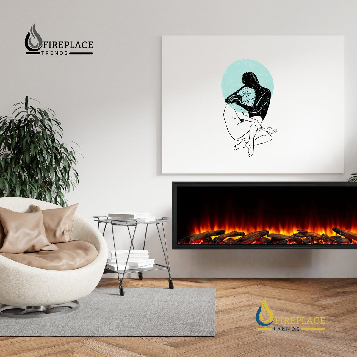 Simplifire 43" Scion Clean Face Linear Electric Fireplace - SF-SC43-BK