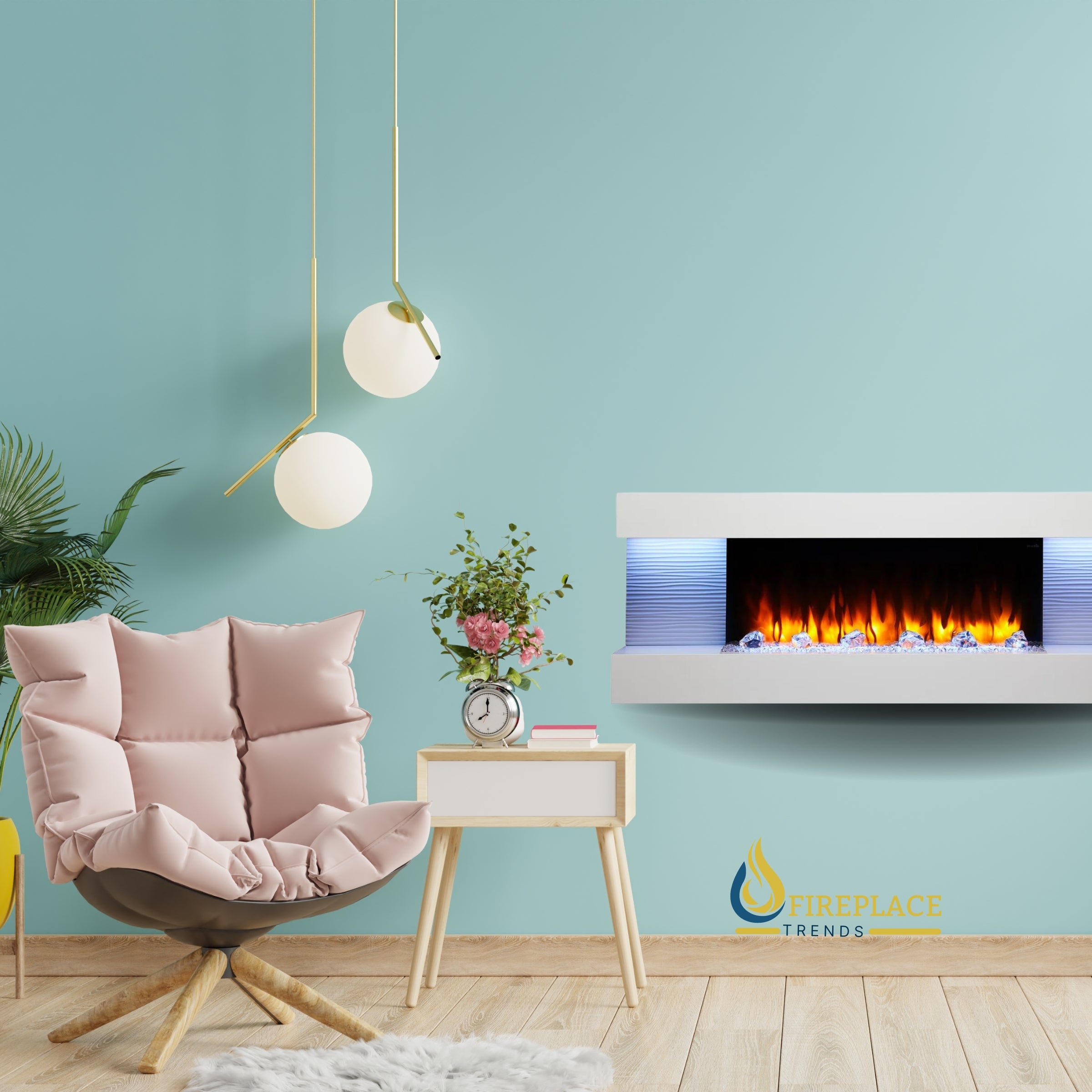 Experience luxury living with the SimpliFire Format 36" Electric Wall Mount Fireplace. This sleek design, available at Fireplace Trends