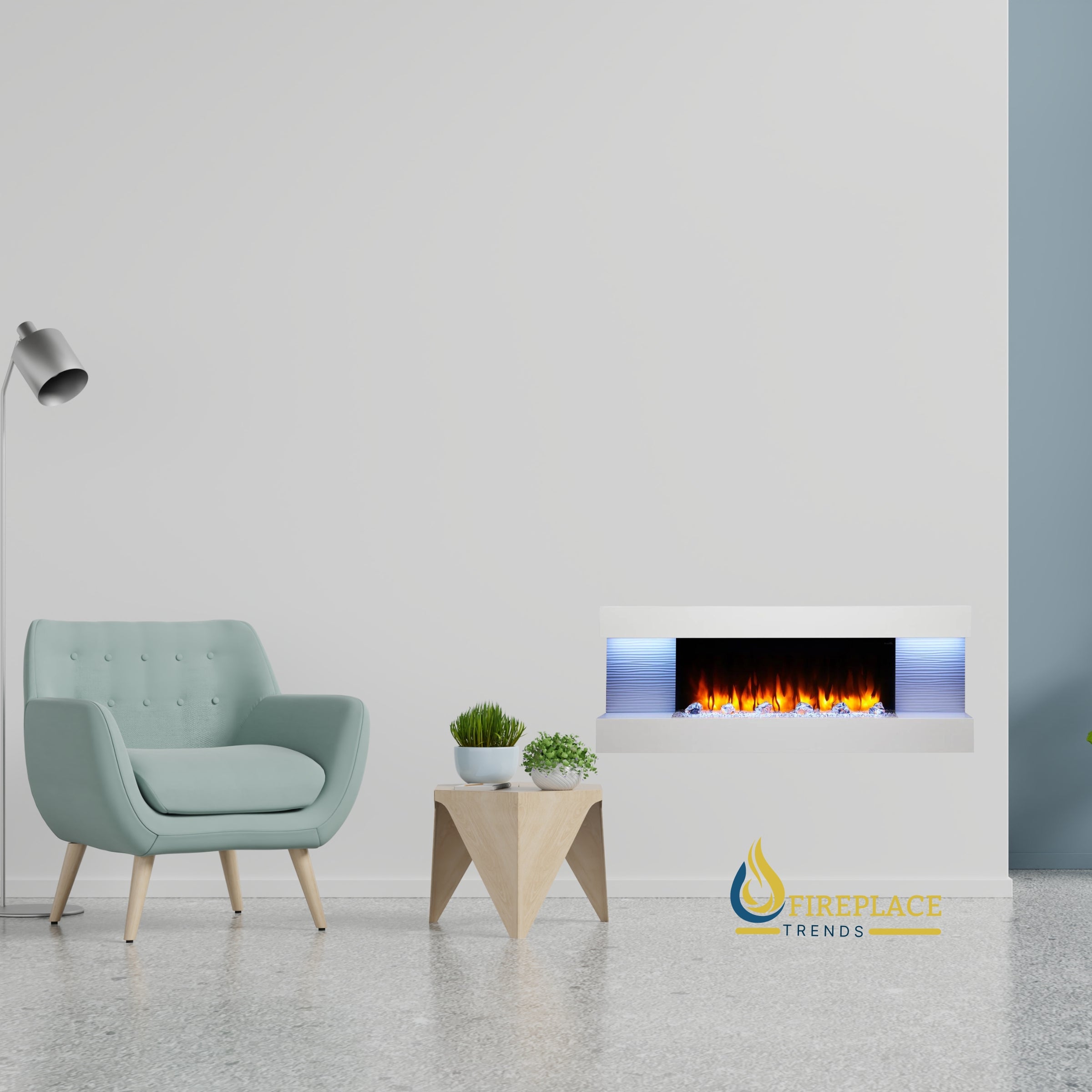 Experience luxury living with the SimpliFire Format 36" Electric Wall Mount Fireplace. This sleek design, available at Fireplace Trends