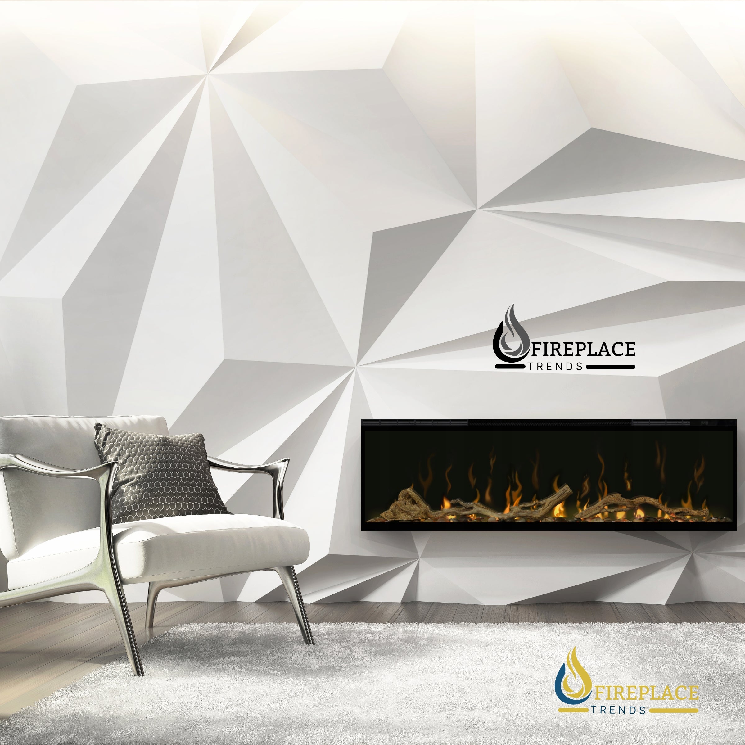 Dimplex - Ignite Evolve 50" - 100" Built-in Linear Electric Fireplace (Includes  frosted tumbled glass and lifelike driftwood)