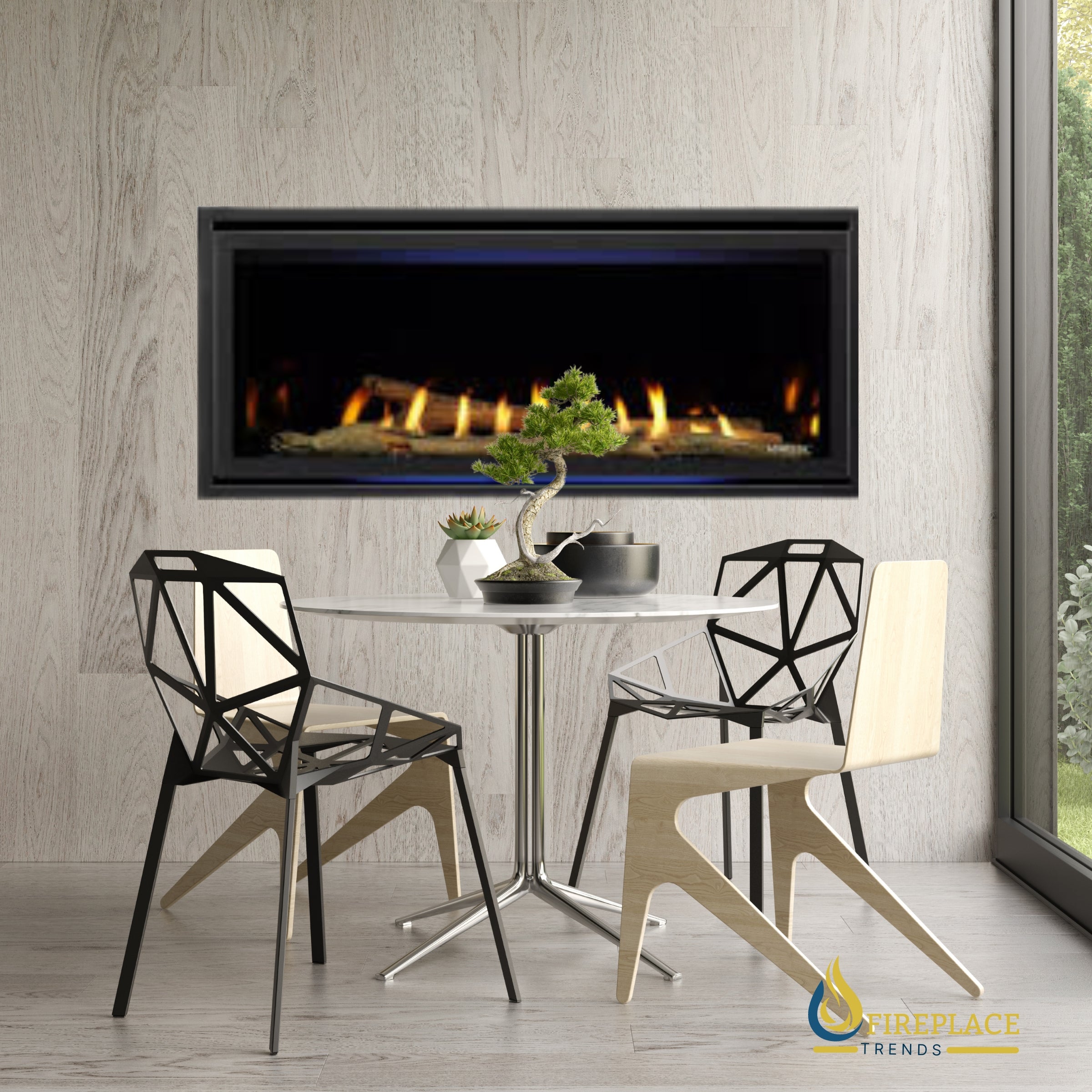 Majestic Jade 32 Direct Vent Linear Gas Fireplace with IntelliFire Touch ignition system NG