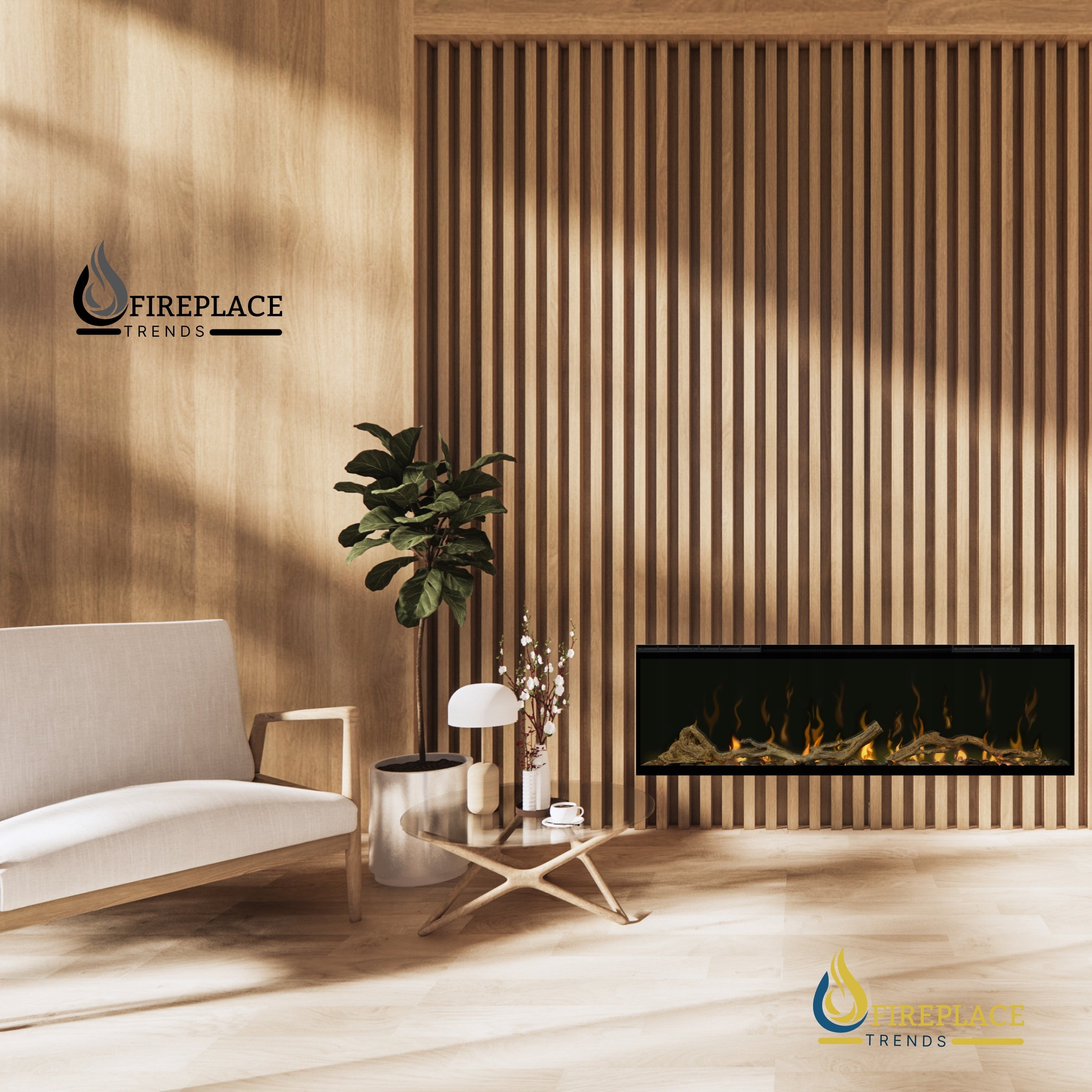 Dimplex - Ignite Evolve 50" - 100" Built-in Linear Electric Fireplace (Includes  frosted tumbled glass and lifelike driftwood)