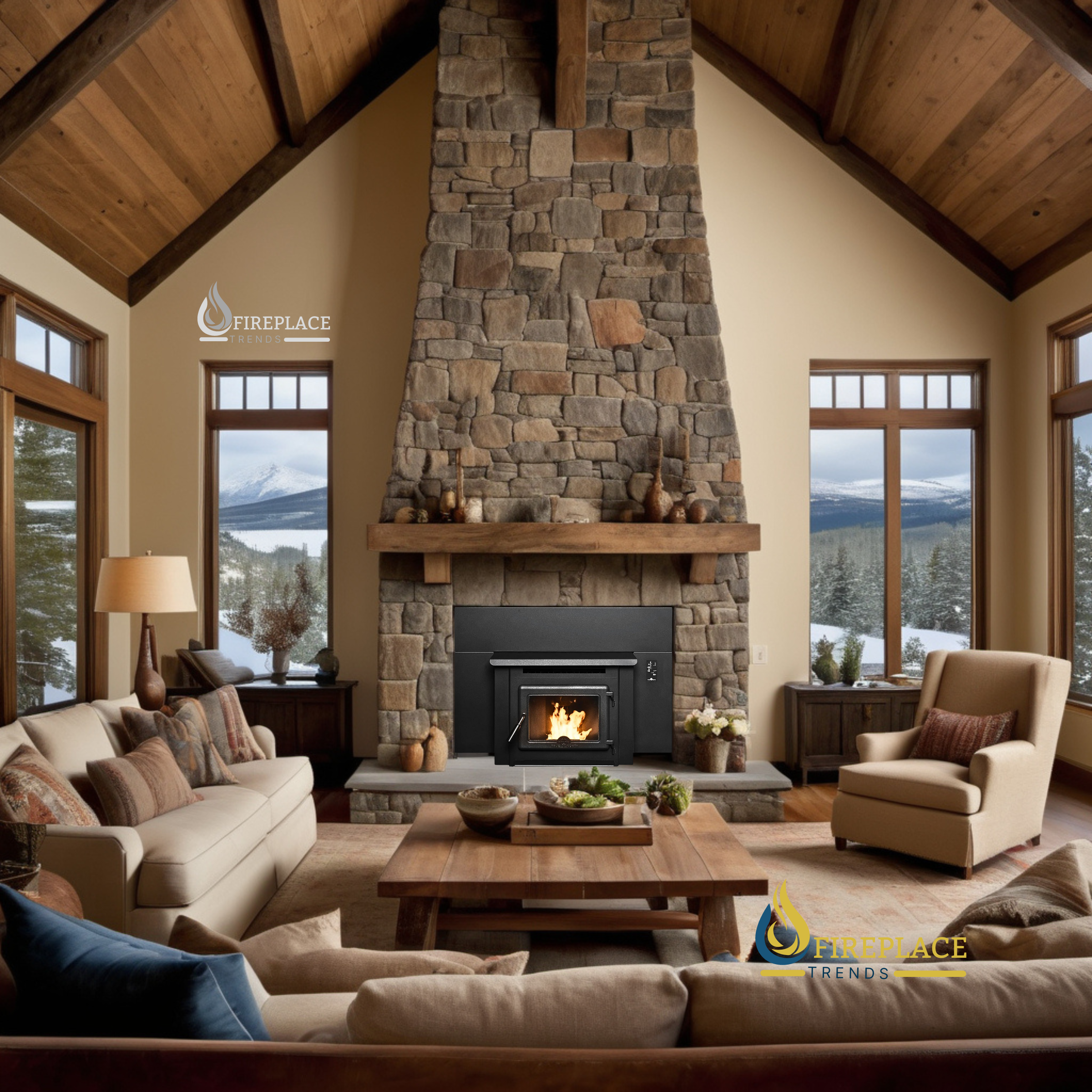 True North - TN40 Pellet Fireplace Insert at Fireplace Trends Webstore - Check Collection - TN40-P-INS