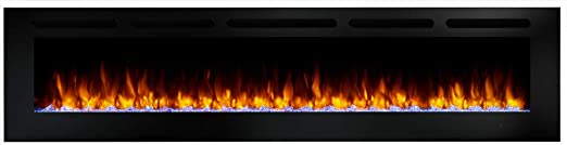 SimpliFire Allusion - Wall Mounted Electric Fireplace - 84"- SF-ALL84-BK