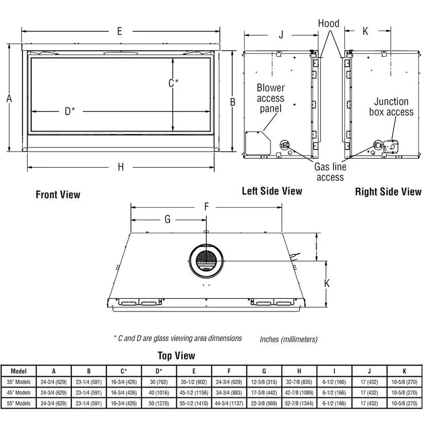 Superior - 45" - Direct Vent Contemporary Linear Gas Fireplace - DRL2045TEN