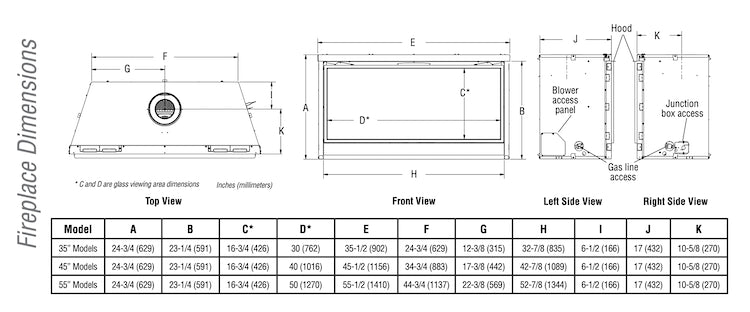 Superior - 35" - Direct Vent Contemporary Linear Gas Fireplace - DRL3535TEN