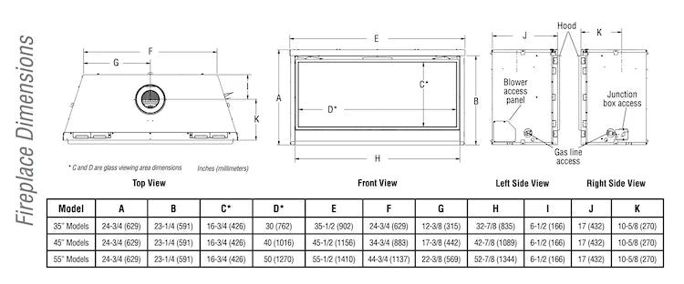 Superior - 45" - Direct Vent Contemporary Linear Gas Fireplace - DRL3545TEN