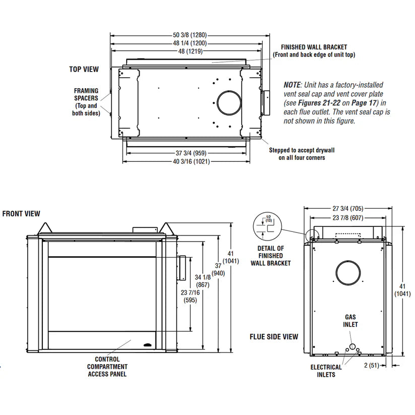 Superior -  40" - Traditional Direct Vent See-Through Gas Fireplace - DRT40ST