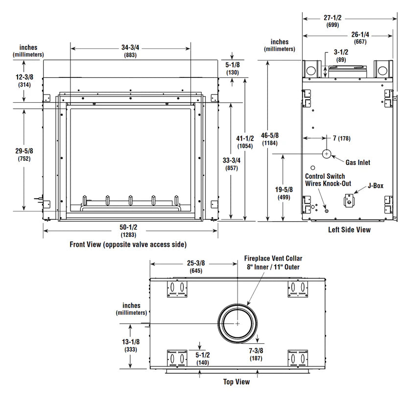 Superior - 40" -  Traditional Direct Vent See-Through Gas Fireplace -  DRT63ST