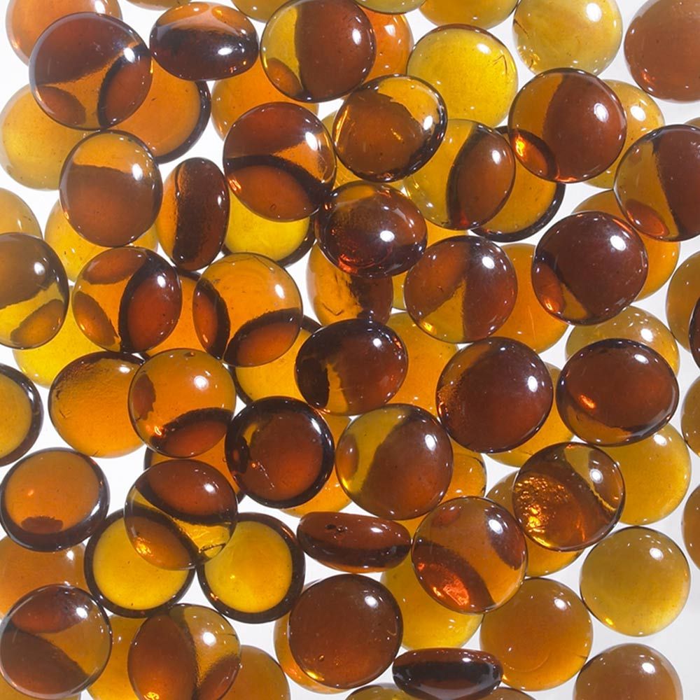 Superior - Decorative Amber Smooth Glass Pebble Media, 6 lbs - GP43A