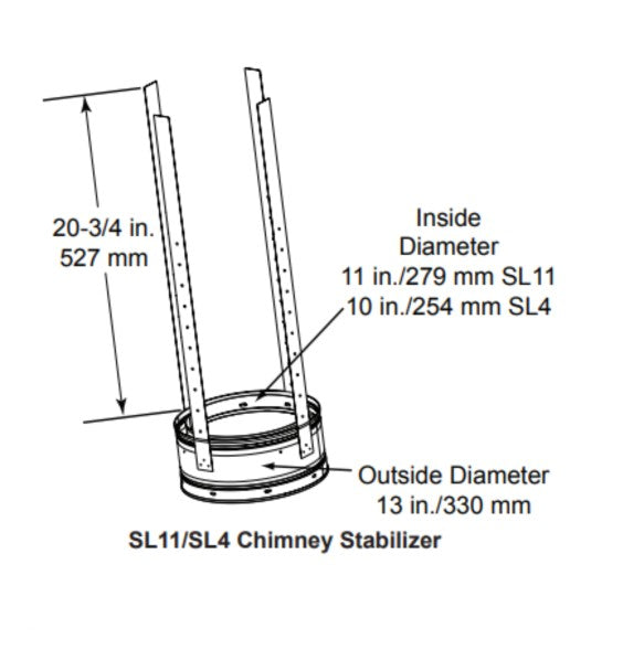 Majestic - 6" (150mm) flue support section-SL4