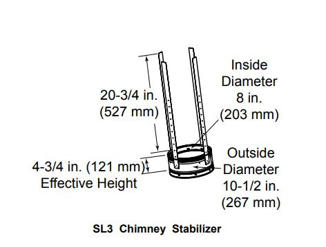 Majestic - 6" (200mm) flue support section-SL3