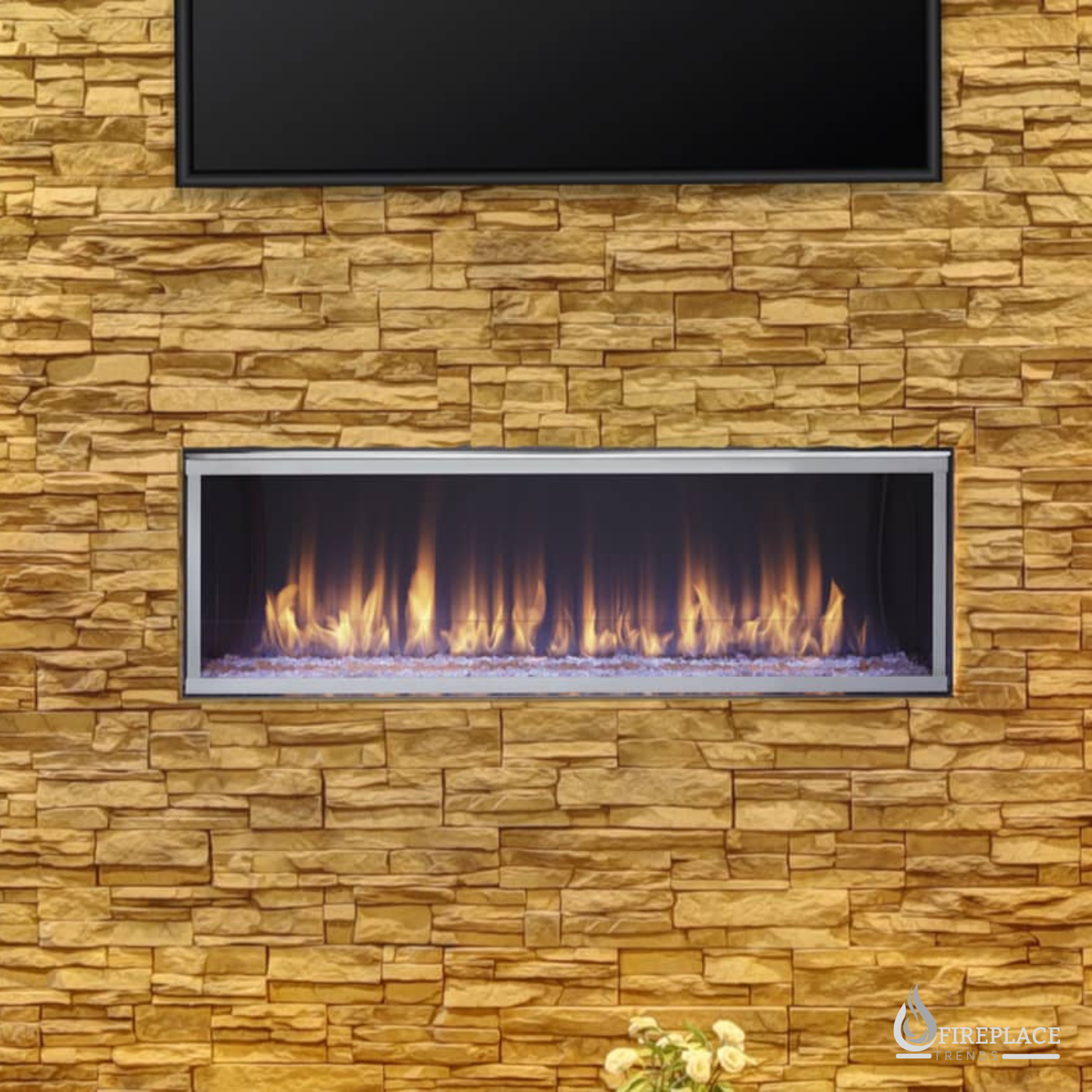 Majestic Lanai 48 Outdoor Gas Linear Fireplace with IntelliFire Ignition Single-sided