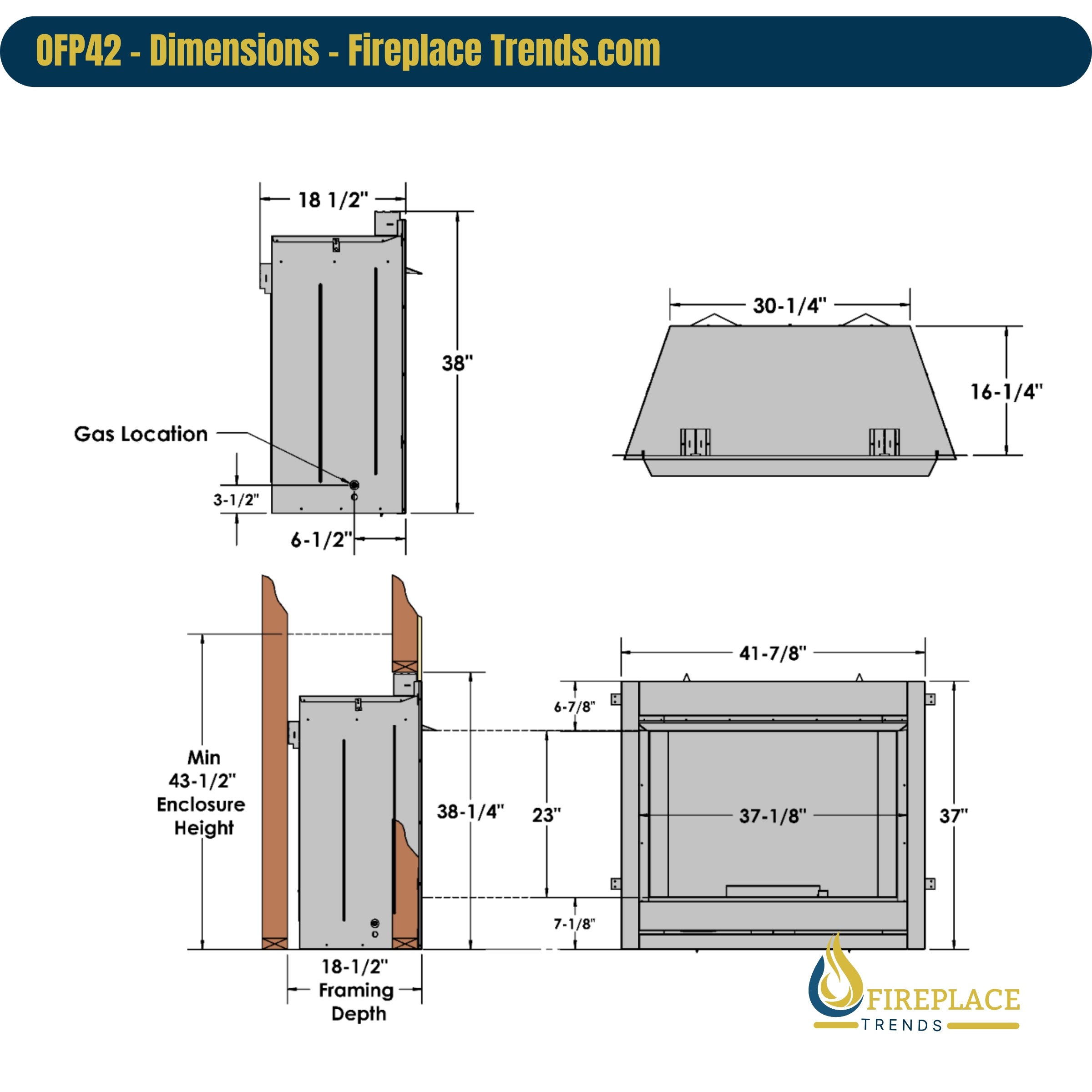 Kingsman - Outdoor Fireplace - Zero Clearance - OFP42