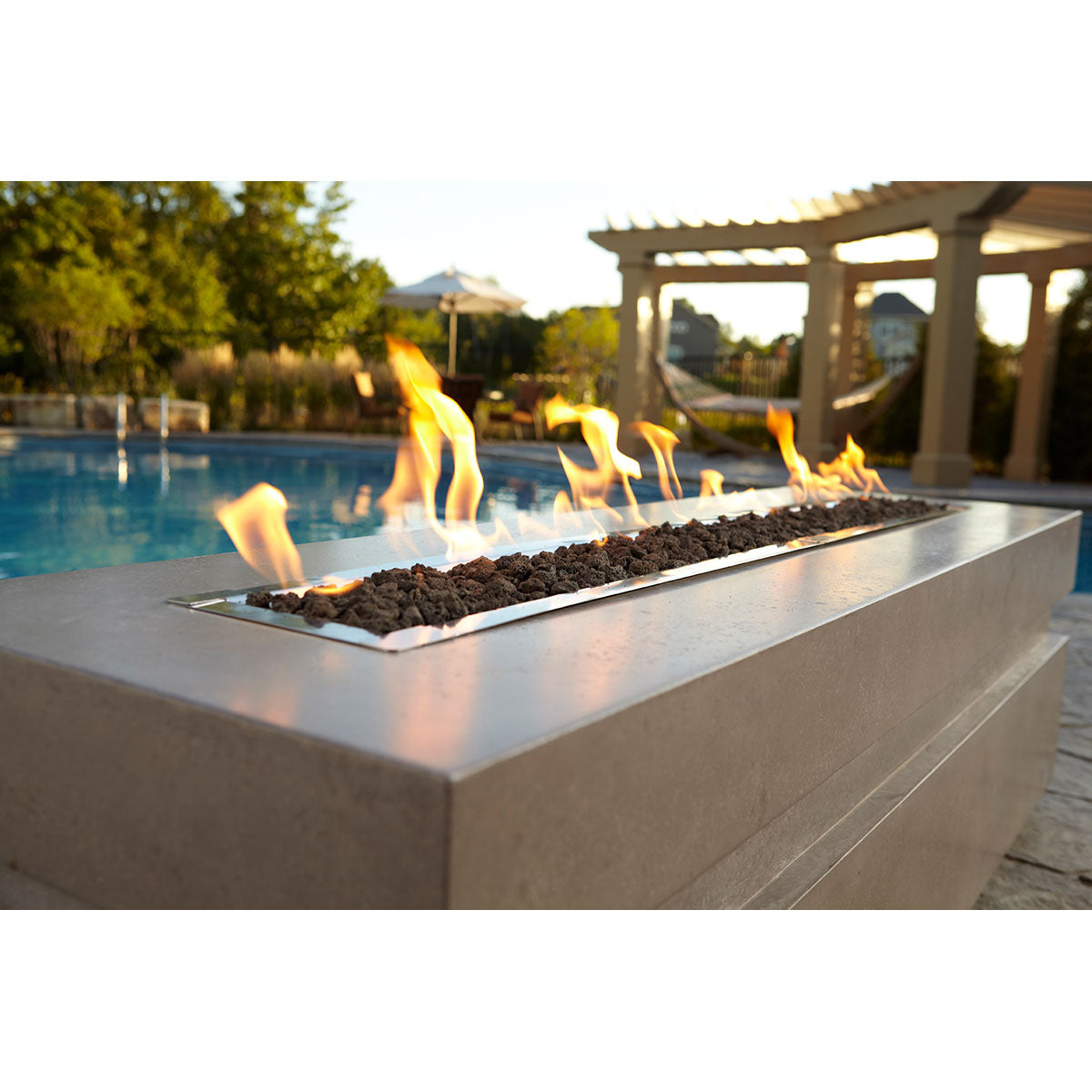 Plaza 24" Outdoor Linear Fire Pit Burner with Match Light Ignition