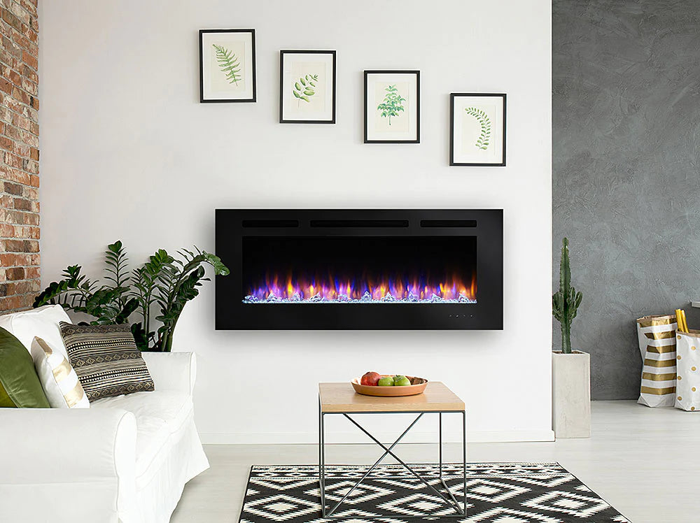 SimpliFire - 60" Allusion recessed linear electric fireplace -BK-ALL60-BK