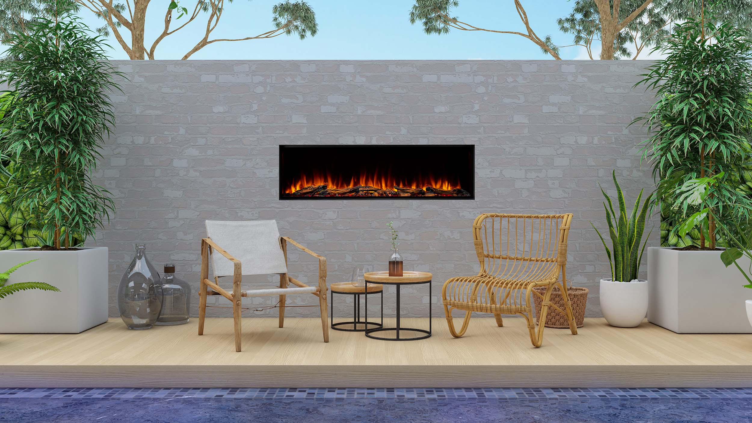 Simplifire Forum 55" Outdoor Electric Fireplace