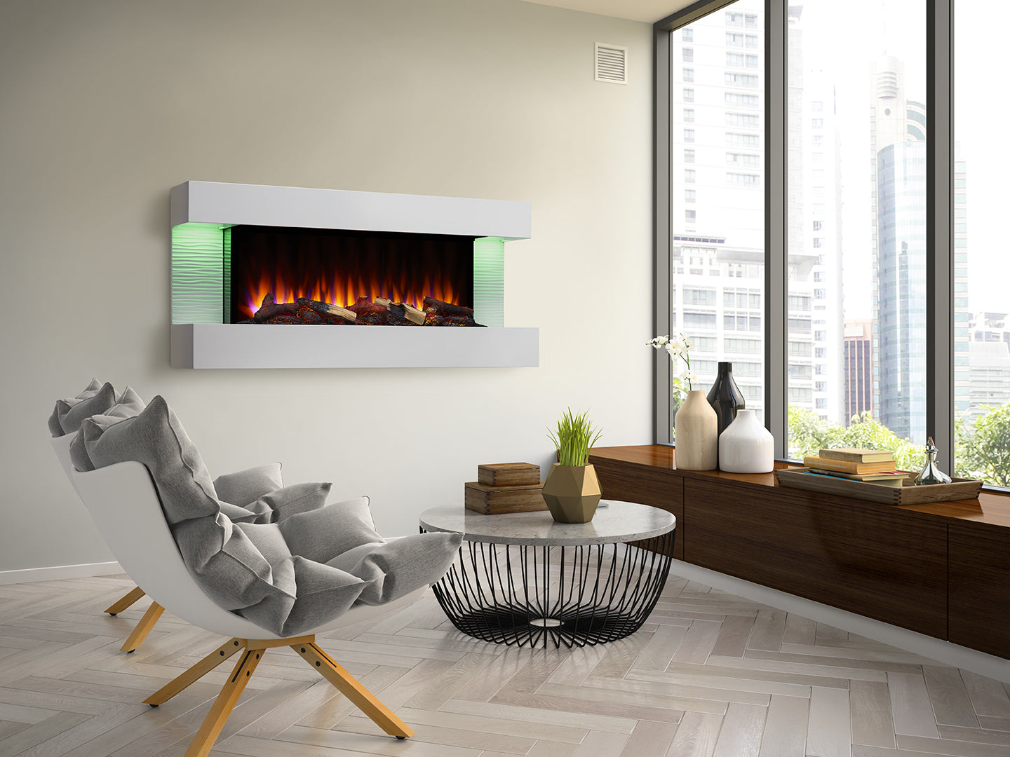 Simplifire Format 36" Wall Mount Electric FireplaceExperience luxury living with the SimpliFire Format 36" Electric Wall Mount Fireplace. This sleek design, available at Fireplace Trends