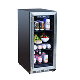 Outdoor Rated Fridge with Glass Door - 15" 3.2C - Summerset