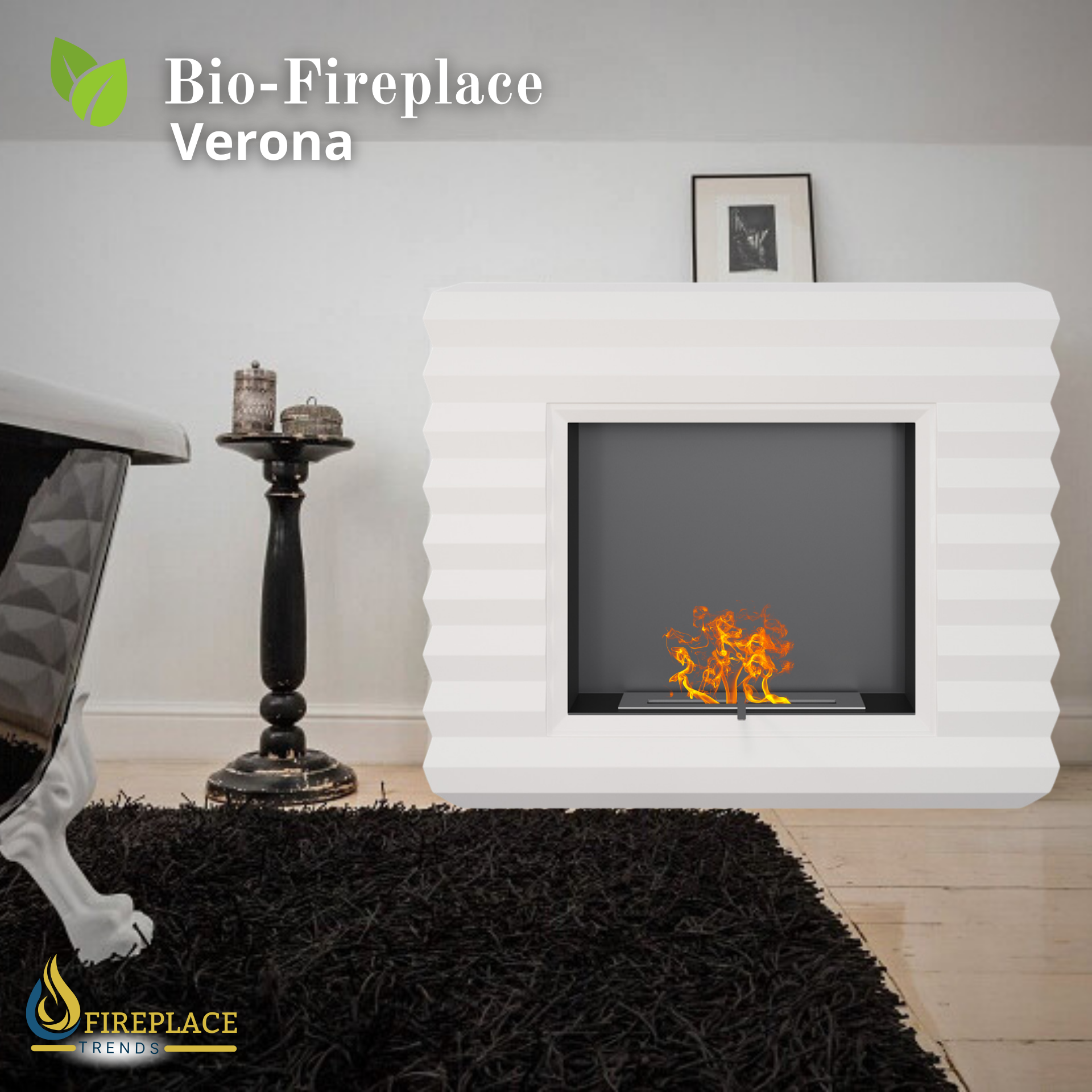 Portal Bio-fireplace VERONA white - VERONA/FP/W