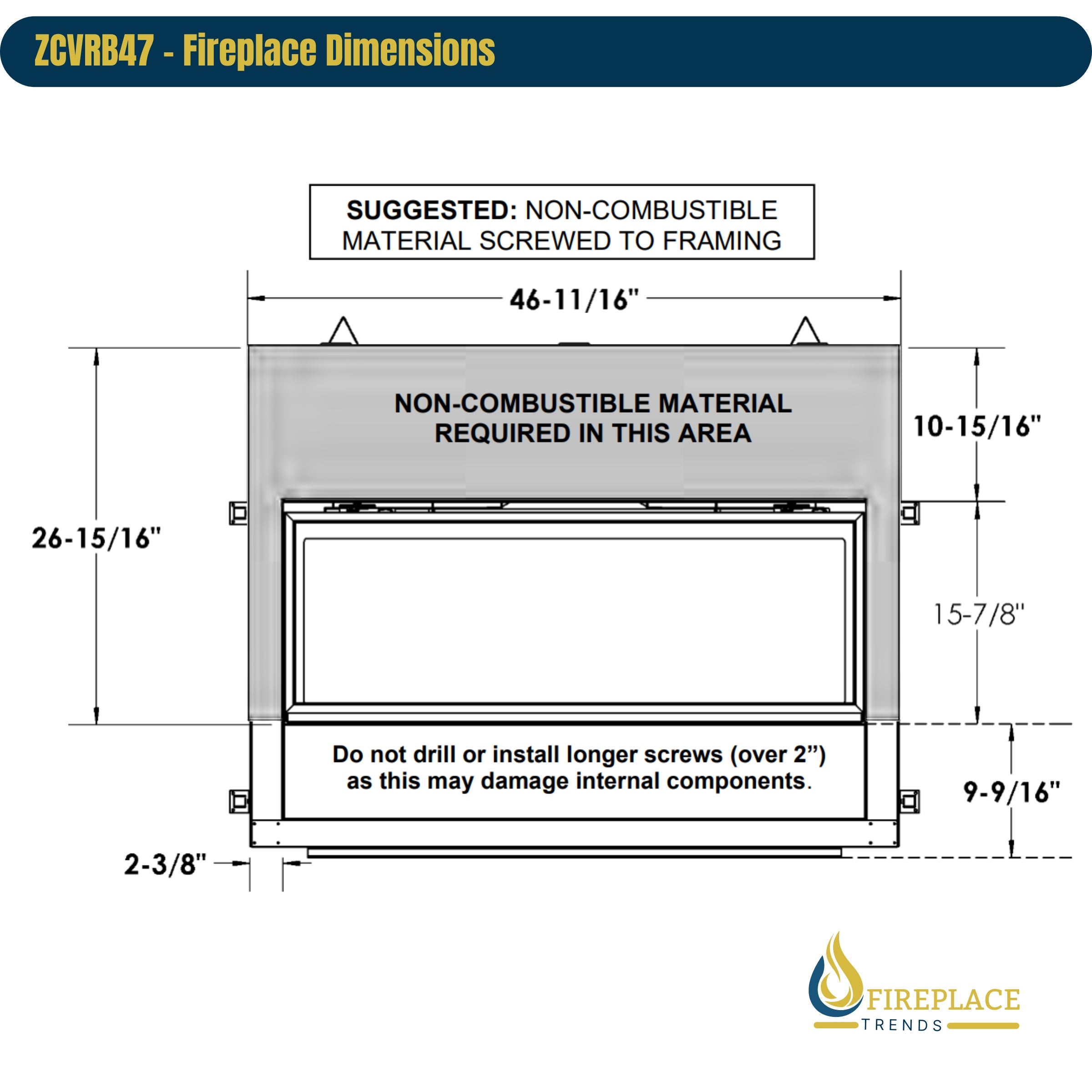 Kingsman - Direct Vent Linear Gas Fireplace - ZCVRB47