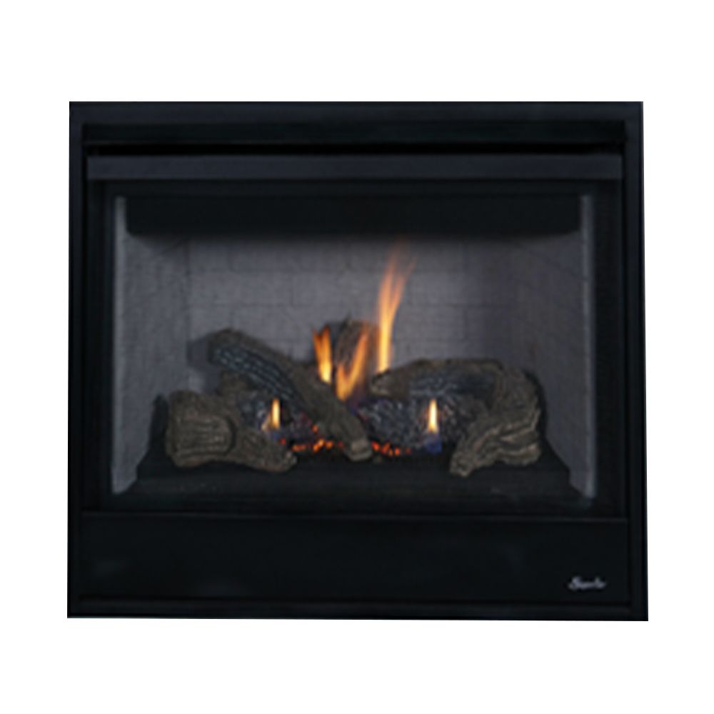 The DRT2000 Series of traditional direct vent gas fireplaces combine beauty, efficiency and value. Standard features include: dedicated top or rear flue, millivolt or electronic IPI/CPI ignition with seamless battery back-up, detailed ceramic fiber logs, black painted interior, tempered glass and standard protective screen barrier.