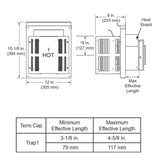 Majestic - Horizontal termination cap with short flue, attached slip and wall shield with heat shield, 3-1/8" - 4-5/8" (79-117mm)-DVP-TRAP1