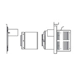 Majestic - Horizontal termination cap with short flue, attached slip and wall shield with heat shield, 3-1/8" - 4-5/8" (79-117mm)-DVP-TRAP1