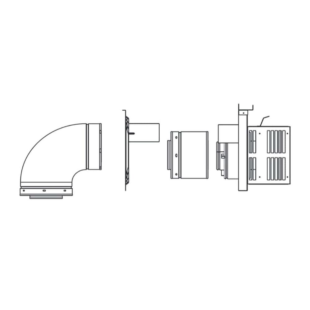 Majestic - Horizontal termination kit (includes DVP-TRAP2, slip section, wall shield and DVP90ST)-DVP-TRAPK2