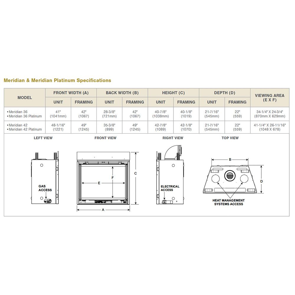 Majestic - Meridian 42" Direct Vent Traditional Gas Fireplace with Intellifire Touch Ignition