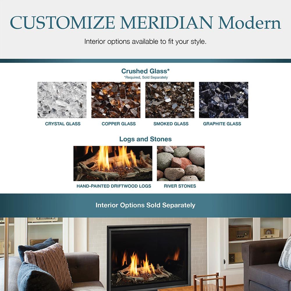 Majestic - Meridian Modern 42-Inch Direct Vent Natural Gas Fireplace