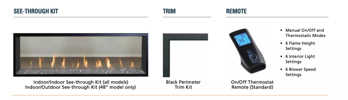 Superior -  48" - Linear Contemporary Vent-Free Natural Gas Fireplace - VRL6048