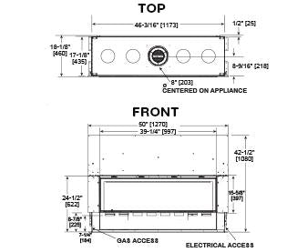 Majestic Echelon II 36 See-Through Direct Vent Linear Gas Fireplace with IntelliFire Touch Ignition System NG